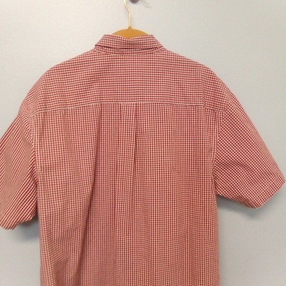3/$25💦 VAN HEUSEN LG SHORT SLEEVE BUTTON DOWN RED - Picture 11 of 11